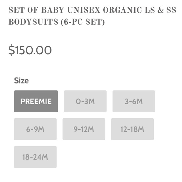 100% Organic Cotton 6 Piece Bodysuits Sets